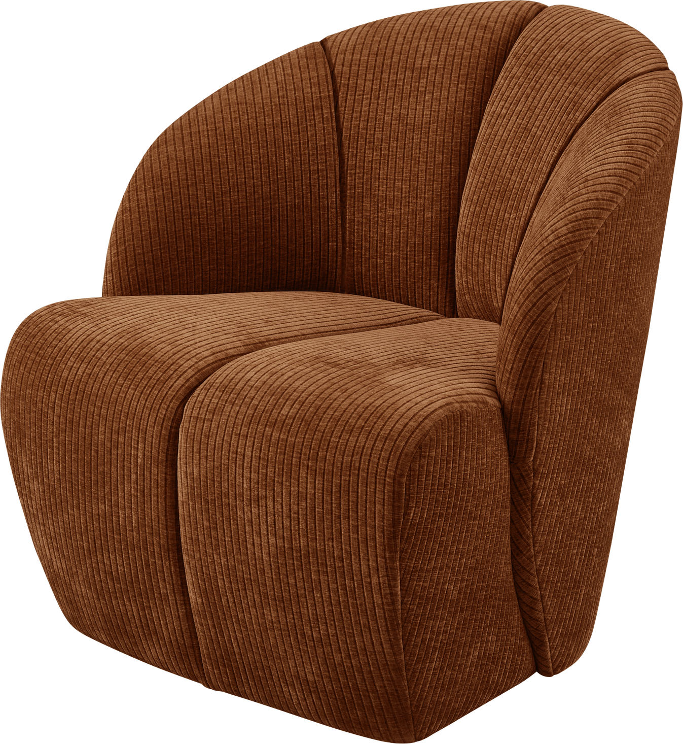 Lænestol Woood Mojo  Rustbrun Ribstof Jacquard  100  Polyester  Drejefunktion