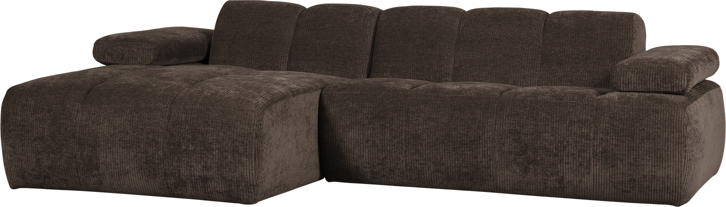 Chaiselongsofa Woood Mojo Loungemodul Venstrevendt  -personers Brun Ribstof Jacquard 100  Polyester 284x160
