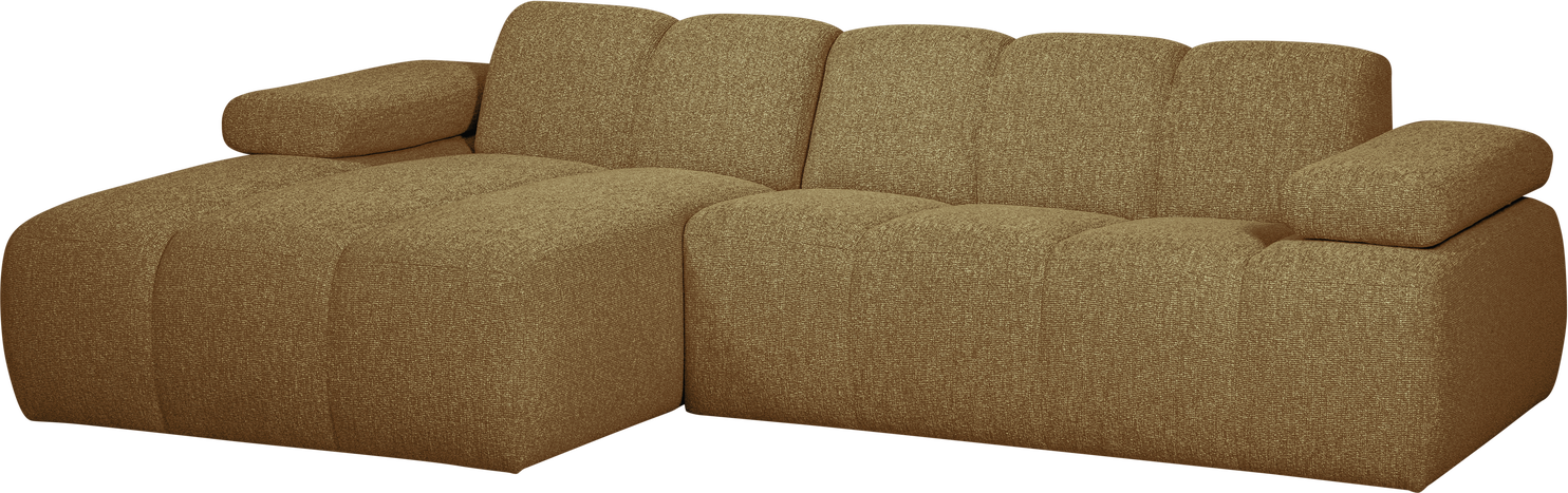 Chaiselongsofa Woood Mojo  -personers Venstrevendt 284x160   Gul Brun Bouclé