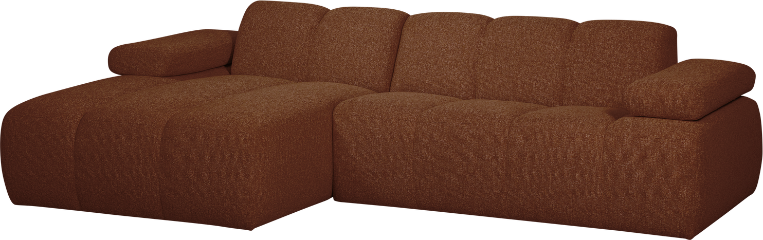 Chaiselongsofa Woood Mojo  -personers Venstrevendt Bouclé Rustbrun 284x160   100  Polyester
