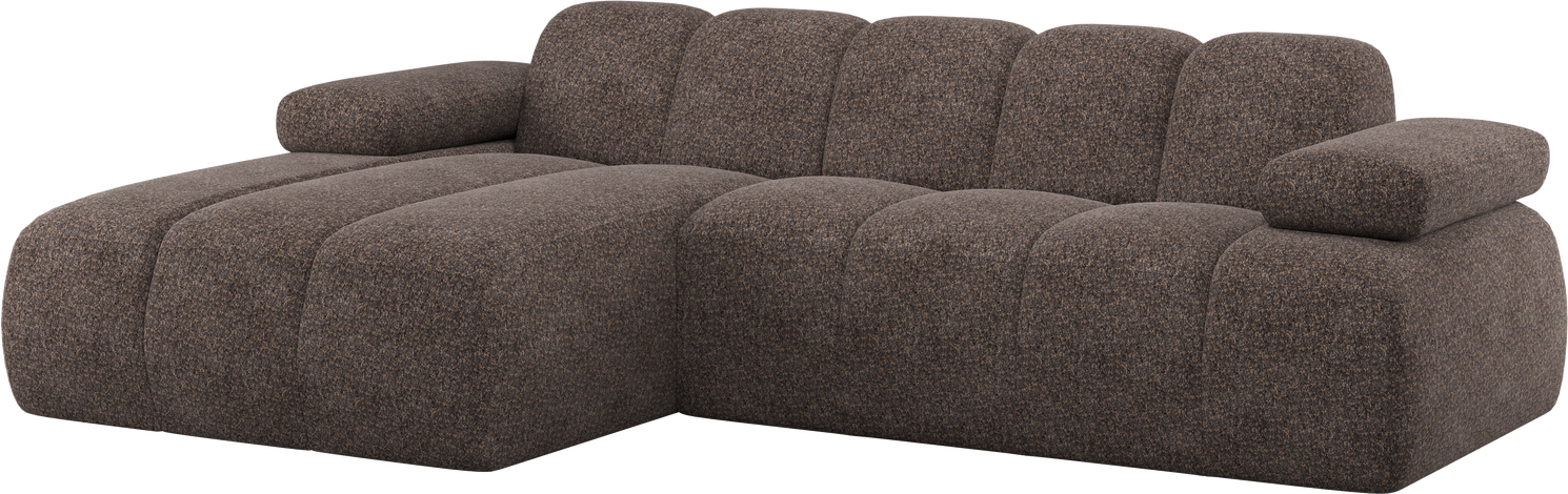 Chaiselongsofa Woood Mojo  -personers Venstrevendt Loungemodul 284x160   Brun Valley   Chenille