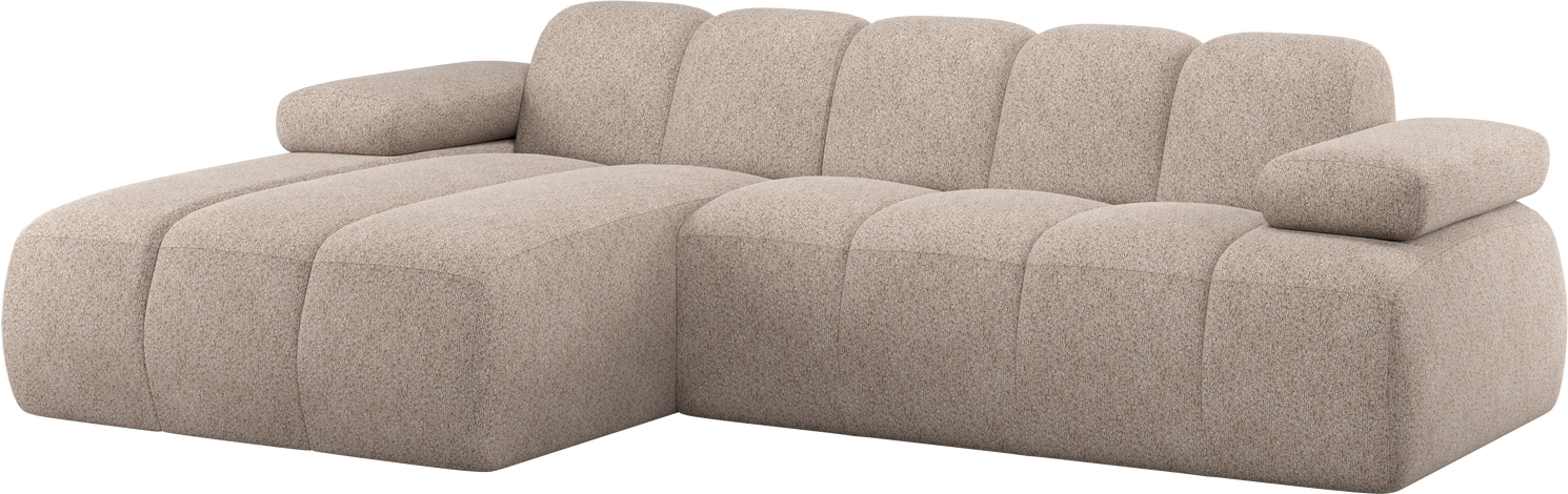 Chaiselongsofa Woood Mojo  -personers Venstrevendt 284x160   Mørk Sand Valley   Chenille
