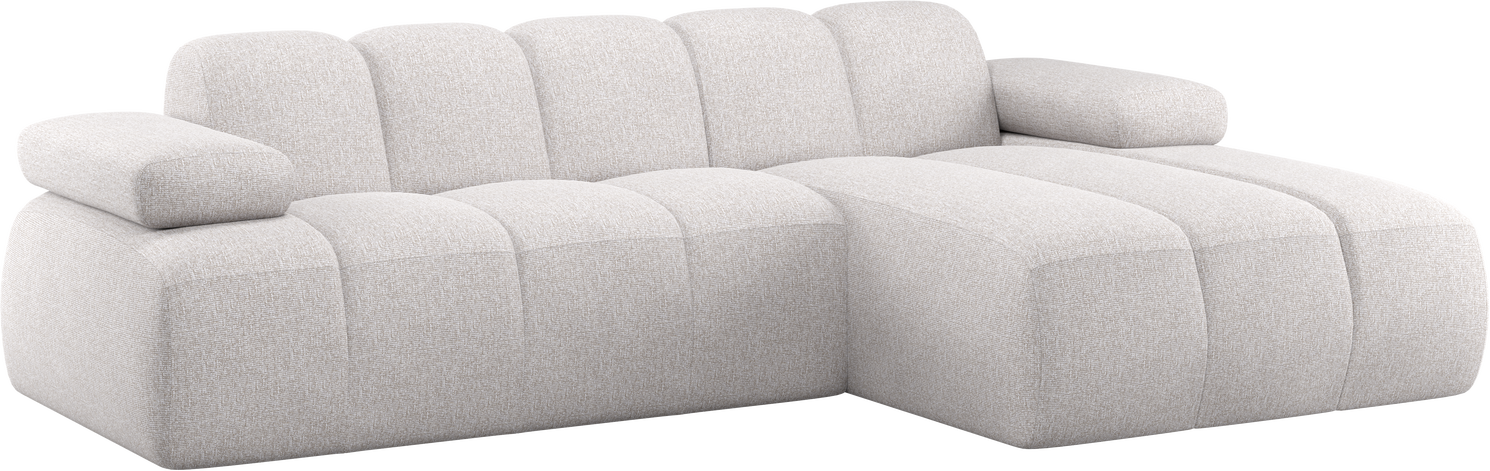 Chaiselongsofa Loungemodul Woood Mojo  -personers Højrevendt Bouclé Ecru