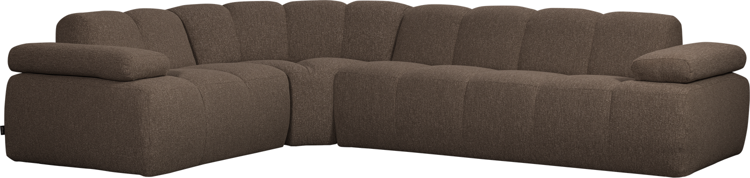 Hjørnesofa Woood Mojo Venstrevendt 310x230   Bouclé 100  Polyester Brun Melange