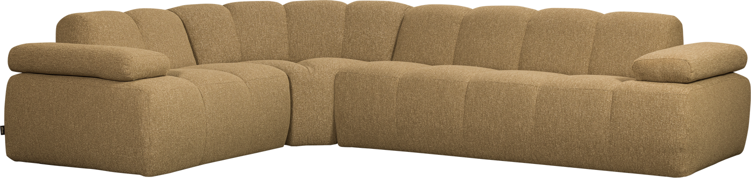 Hjørnesofa Woood Mojo 310x230    Bouclé Gul Brun  Venstrevendt Med Justerbare Armlæn  100  Polyester