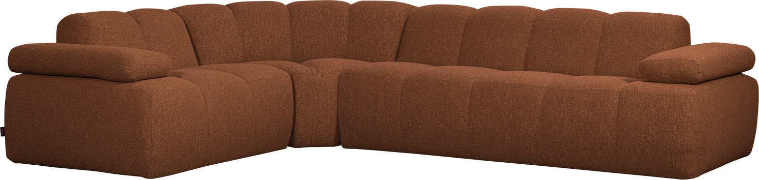 Hjørnesofa Woood Mojo Venstrevendt Rustbrun Bouclé 100  Polyester Manuelle Armlæn 310x230