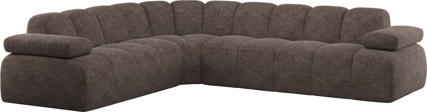 Hjørnesofa Woood Mojo Rummelig Valley Chenille Brun Venstrevendt Manuelt Justerbare Armlæn 74ã 310ã 230 100 000 Martindale