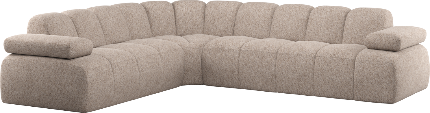 Hjørnesofa Woood Mojo Venstrevendt Chaiselong 310x230   Mørk Sand Chenille 100  Polyester