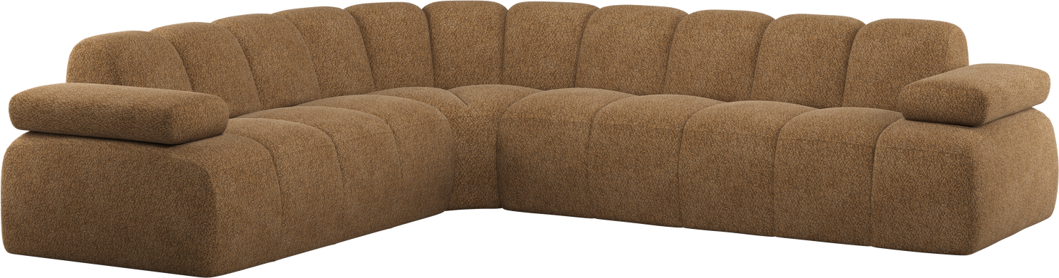 Hjørnesofa Woood Mojo Venstrevendt Honninggul Chenille Valley   310x230   Med Manuelt Justerbare Armlæn  Blød   Slidstærk