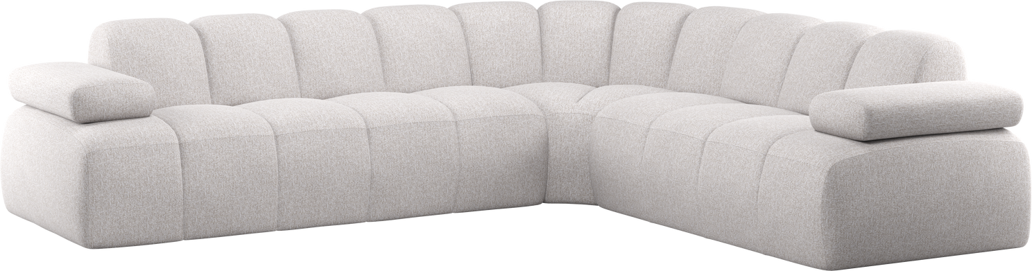 Hjørnesofa Woood Mojo Højrevendt Chaiselong Bouclé 100  Polyester Ecru 310x230