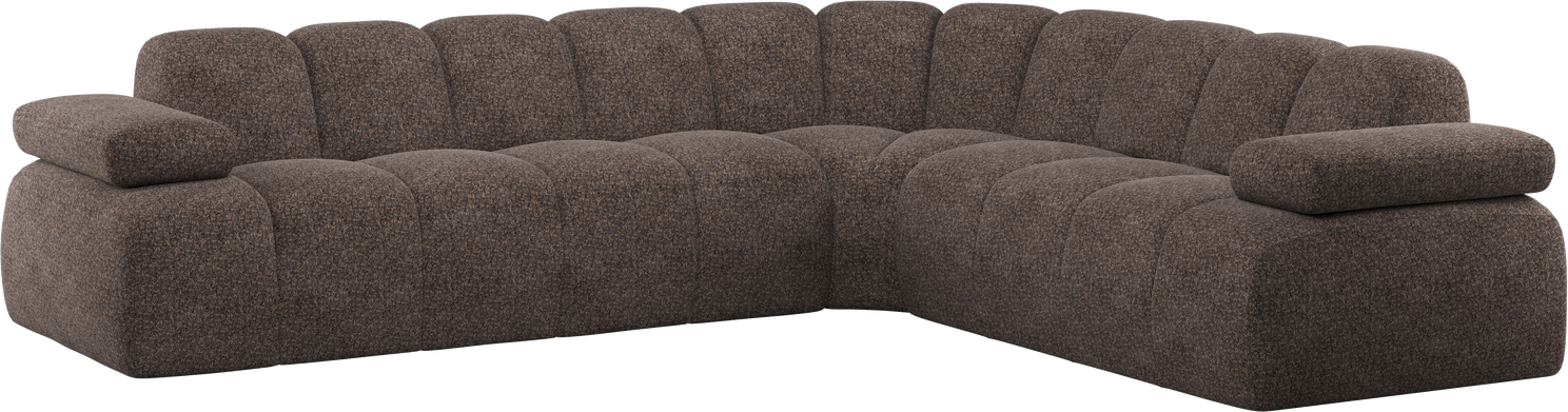 Hjørnesofa Woood Mojo Højrevendt Chaiselong  Brun Chenille 310x230    100  Polyester