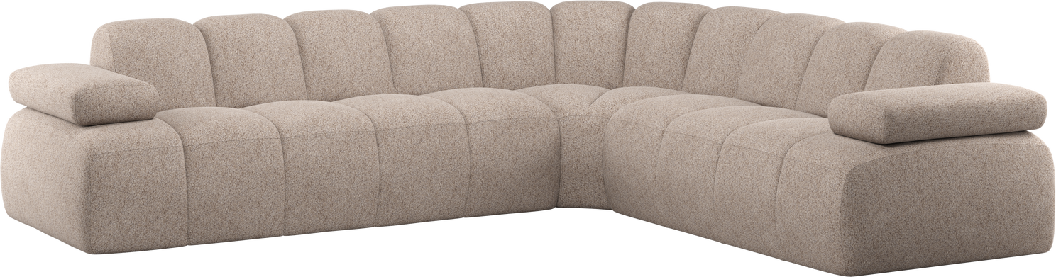 Hjørnesofa Woood Mojo 310x230    Valley   Chenille  Mørk Sand  Vendbar Sektion Højre