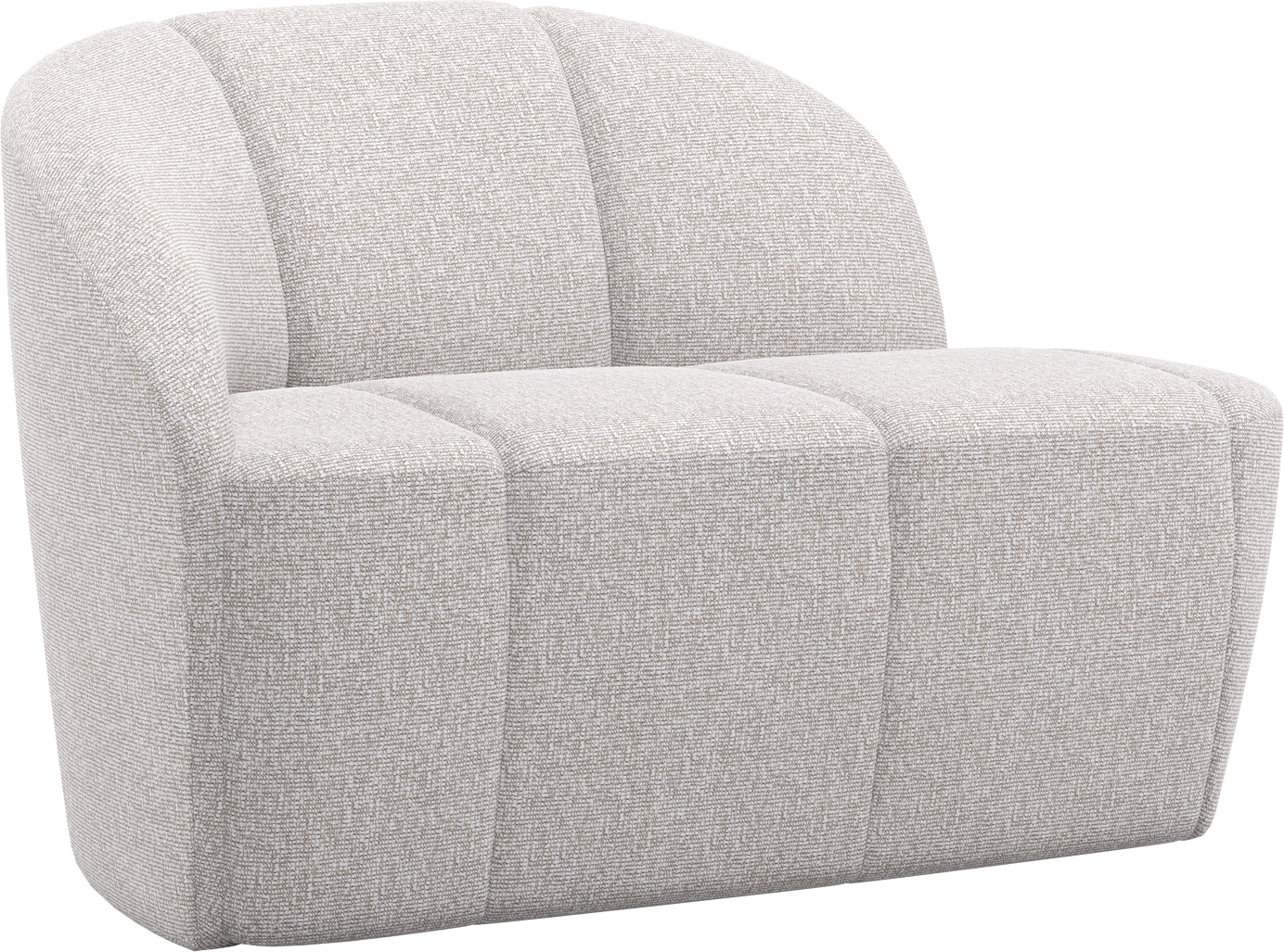 -personers Sofa Bænk Woood Mojo Bouclé Ecru Justerbare Armlæn  H73xb112xd77