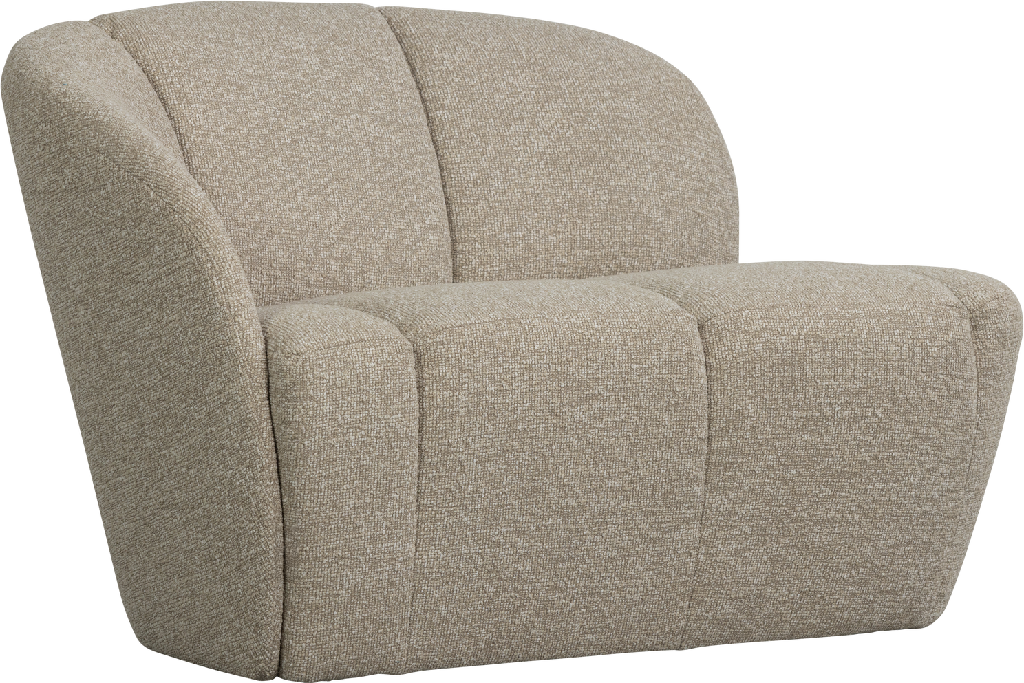 -personers Sofa Woood Mojo Bouclé Beige Melange B112   Manuelt Justerbare Armlæn Venstre