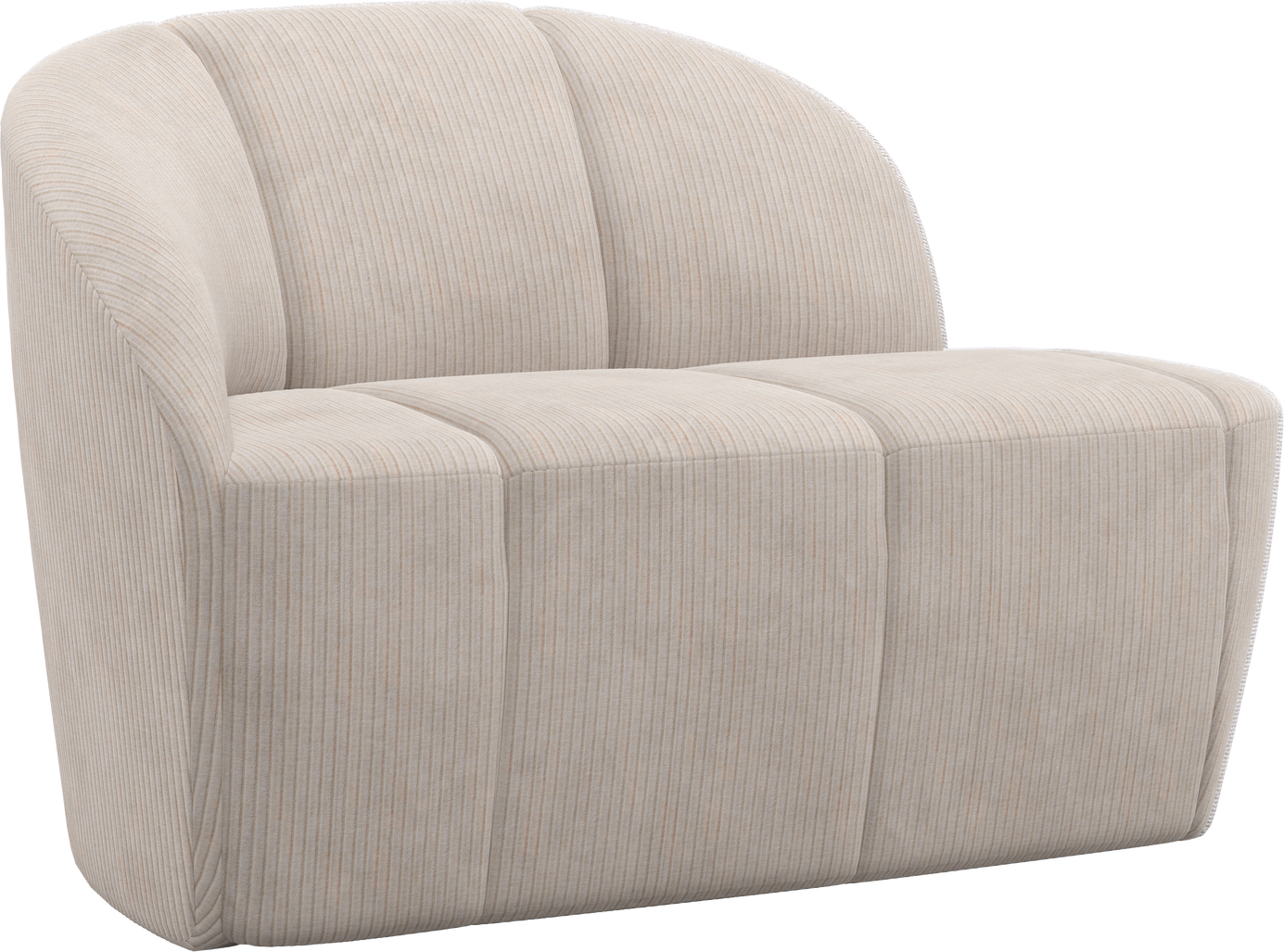 -personers Sofamodul Woood Mojo Venstrevendt Ecru Ribstof 100 Polyester