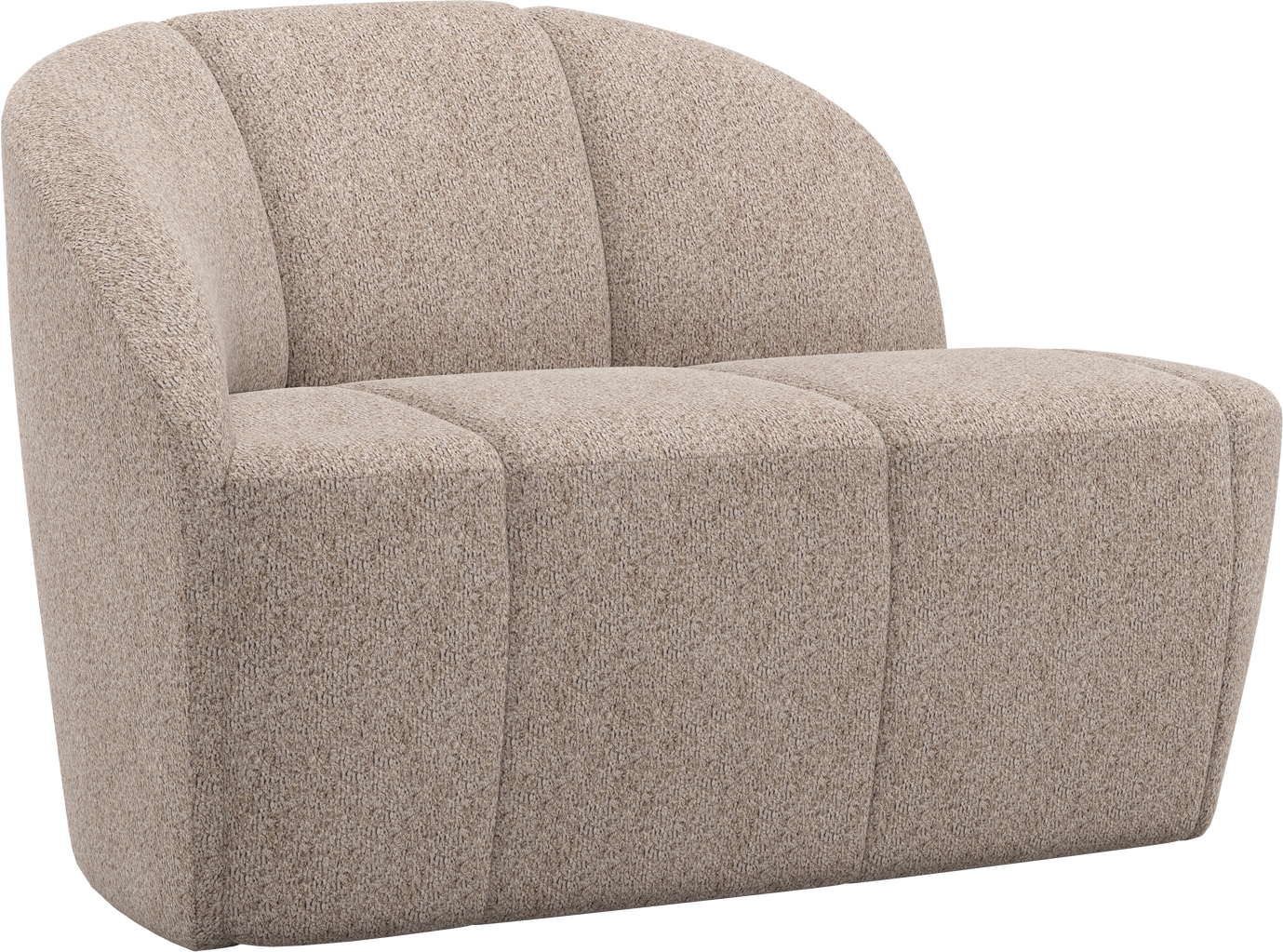 -personers Sofa Bænk Woood Mojo  Mørk Sand Chenille  B112   D77   H73    Venstrevendt