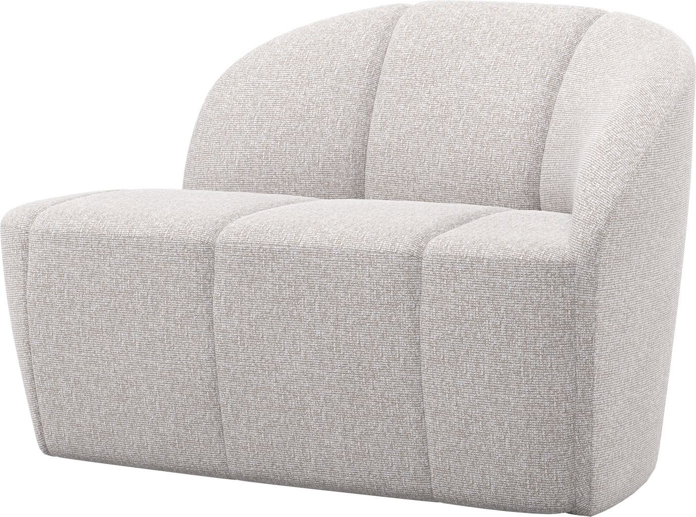 -personers Sofa Bænk Woood Mojo Højre Bouclé Ecru H73 B112 D77