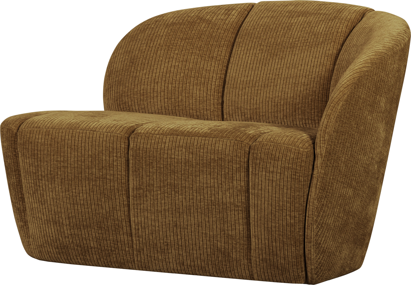 -personers Sofa Woood Mojo Honninggul Ribstof  Fløjlsagtig Overflade  Kompakt B112    Højre Modul