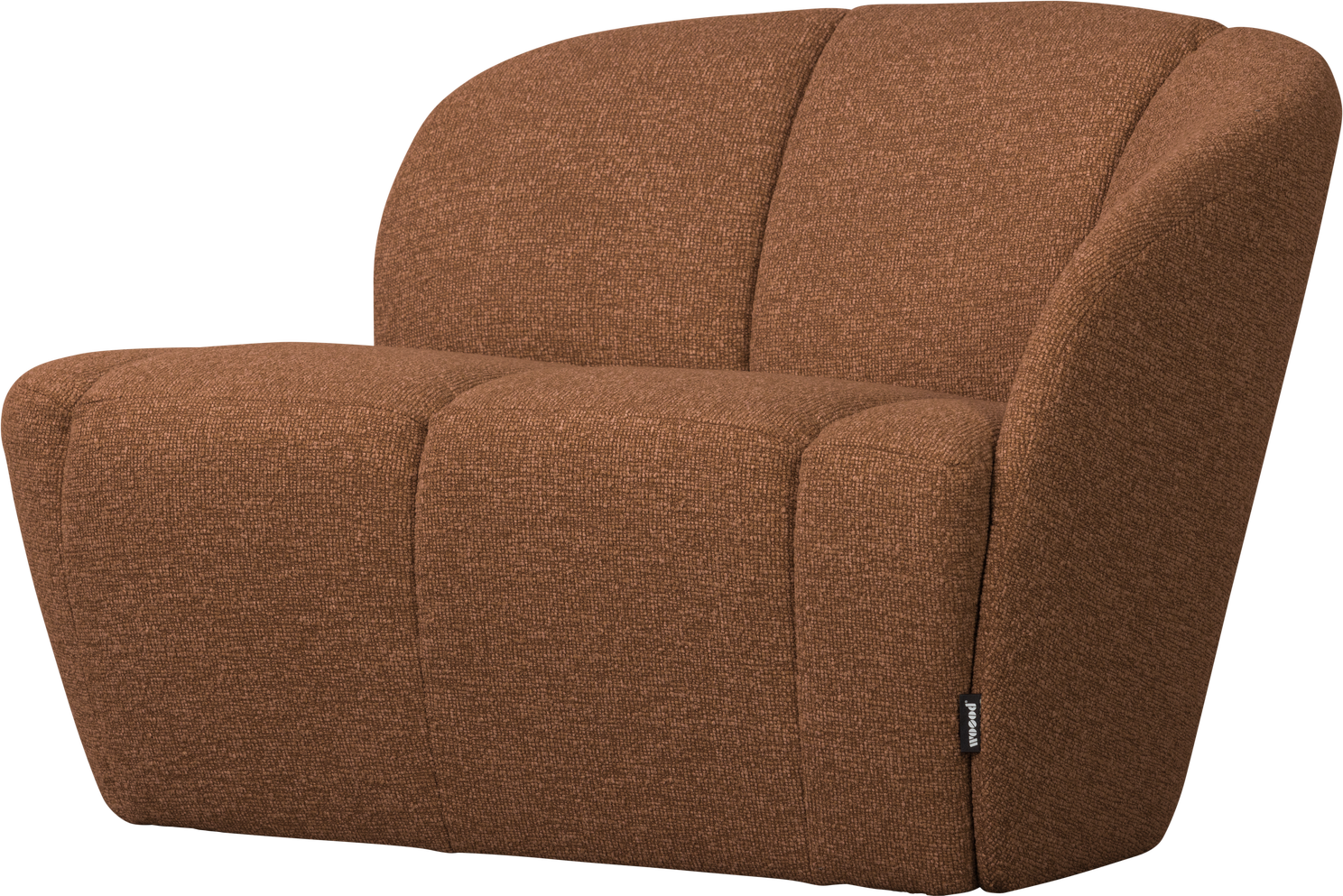 -personers Sofa Woood Mojo  Bouclé Rustbrun 100  Polyester  B112    Justerbare Armlæn  Højre