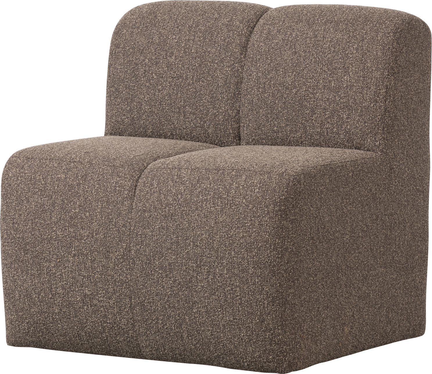 Sofabænk Spisebænk Woood Mojo Bouclé Brun Med Ryglæn B84    Fast Polstring 100  Polyester