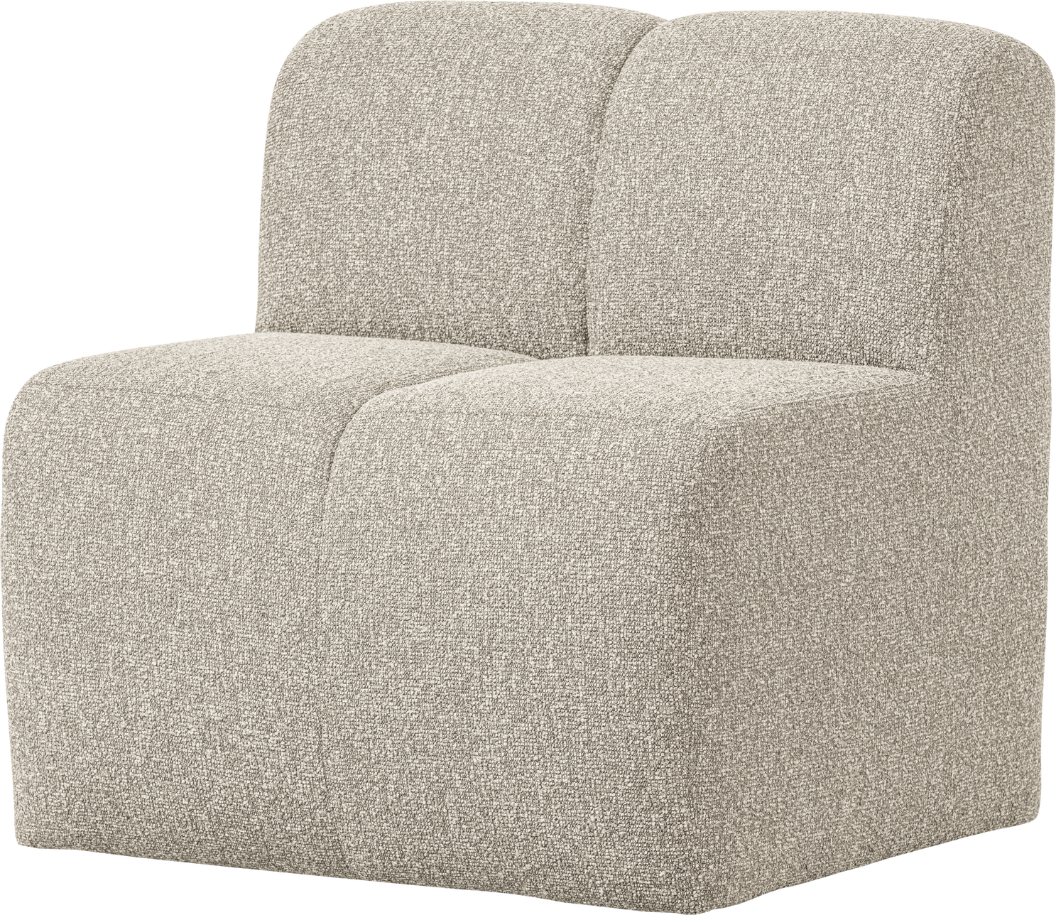 Spisebænk Woood Mojo Bouclé Beige Med Ryglæn  Fast Polstring  Slidstærkt 100  Polyester  49   Siddehøjde