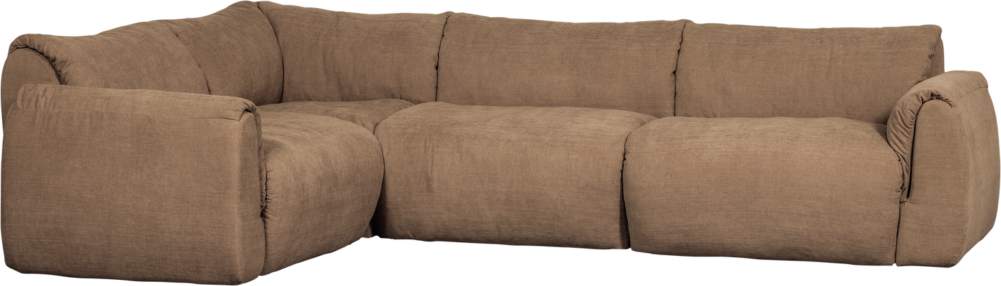 Hjørnesofa Venstrevendt Woood Baggy 301x210   Brun Vævet Chenille Duntoplag 100  Genanv  Polyester