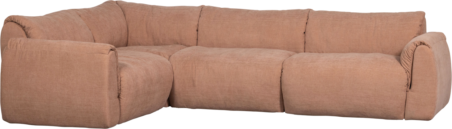 Hjørnesofa Venstrevendt Woood Baggy 301x210   Chenille Old Pink 100  Genanvendt Polyester