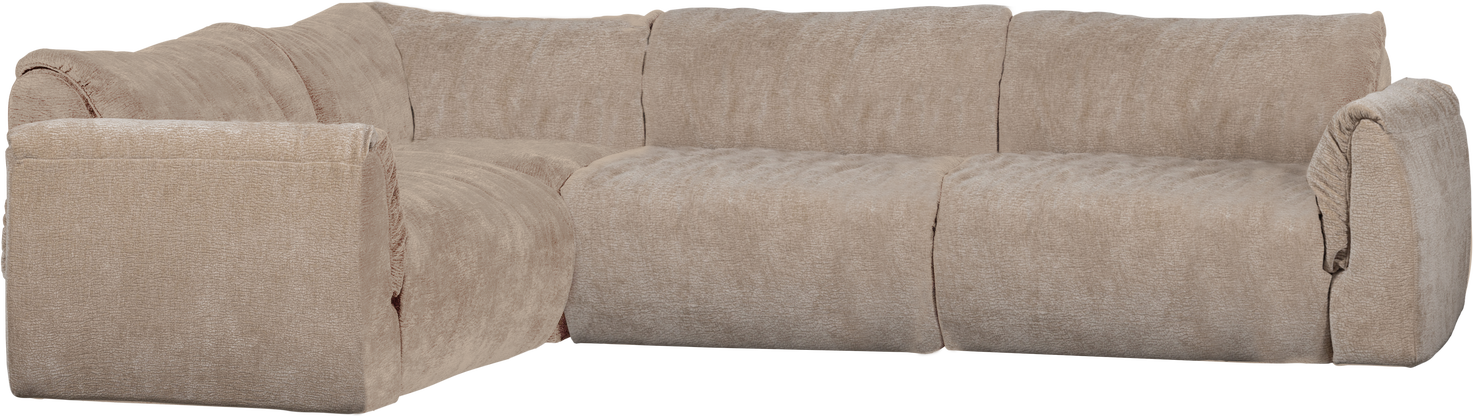 Hjørnesofa Venstre Woood Baggy 301x210   Sand Drew 3d Chenille Modulsofa Med Dunfornemmelse