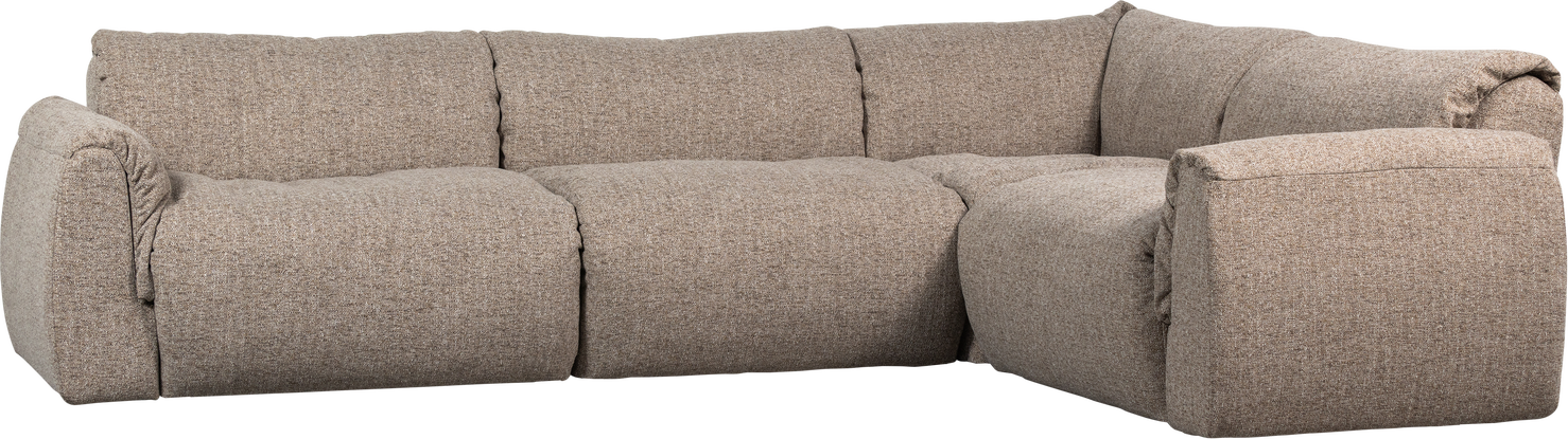 Hjørnesofa Woood Baggy Højre  Brun Melange  Orari Polyester  301x210    Skum Dun Fyld  Teflon-beskyttet