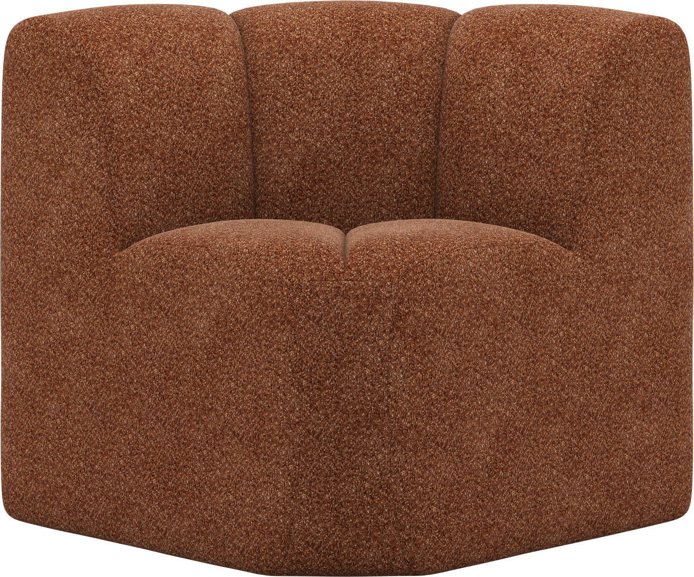 Sofabænk Woood Mojo Rustbrun Chenille  Hjørne Med Ryglæn  Kompakt Spisebænk 83x83x83