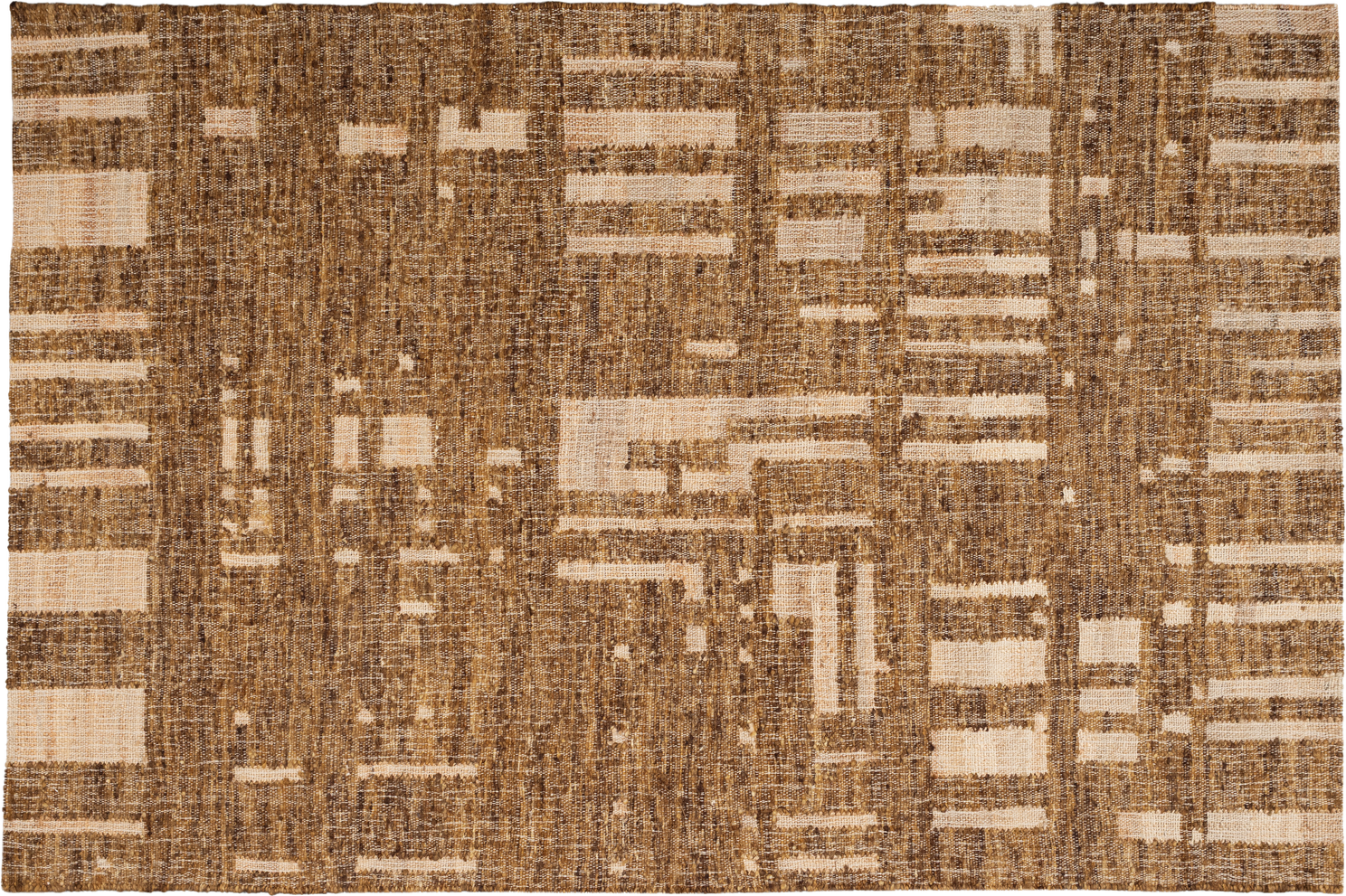 Gulvtæppe Woood Collection 170x240   Brun Bouclé Håndvævet 50  Uld  50  Bomuld Geometrisk Mønster