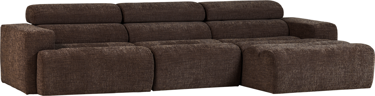 Loungemodul Woood Novi Højrevendt Chaise Longue  Mørkebrun Melange  Vævet 100  Polyester  B300ã D173