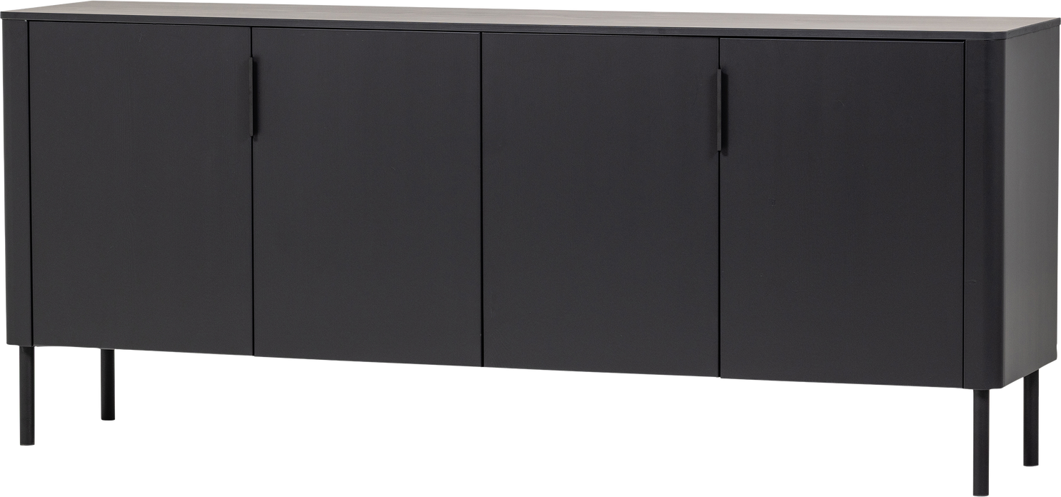 Skænk Woood Gunnar  Buffet   Massivt Fsc-mix Fyrretræ  Mat Sort    Låger  85x201x44