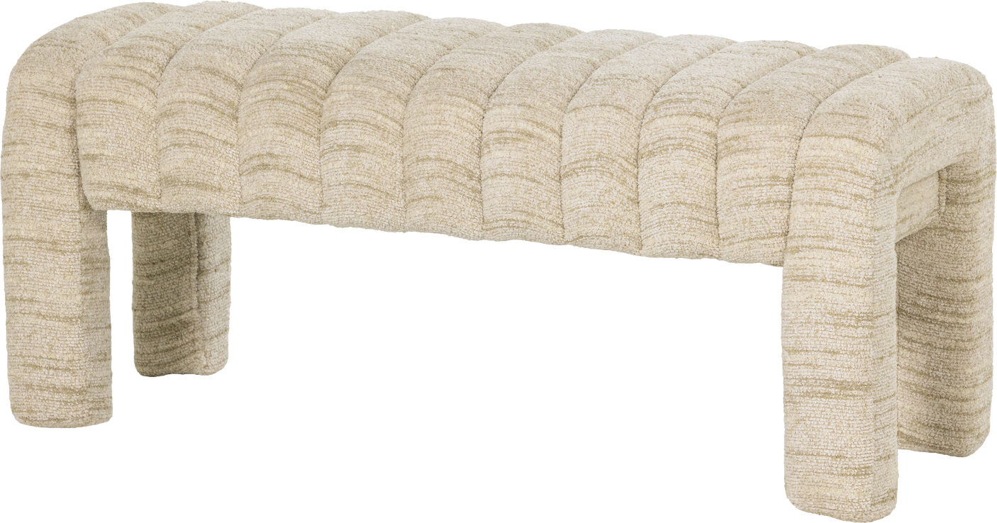 Bænk Woood Collection Polstret Bouclé Naturfarvet Fuldpolstret 110   Fsc