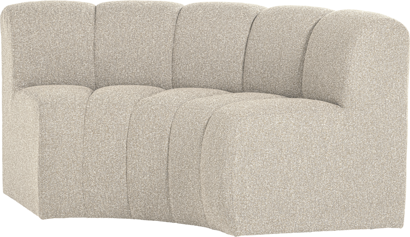 Spisebænk Sofabænk Woood Mojo Beige Bouclé 152   Halvrund Ryg Fsc-træstel 100  Polyester