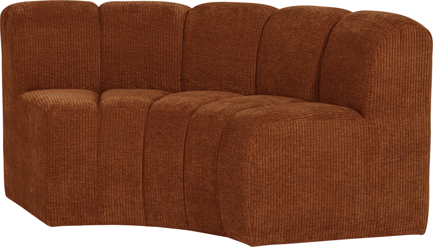 Sofabænk Woood Mojo Spisebænk Remy Rib Ribstof Rustrød 152   Halvrund Ryg Fsc Træstel 100  Polyester Martindale 80 000