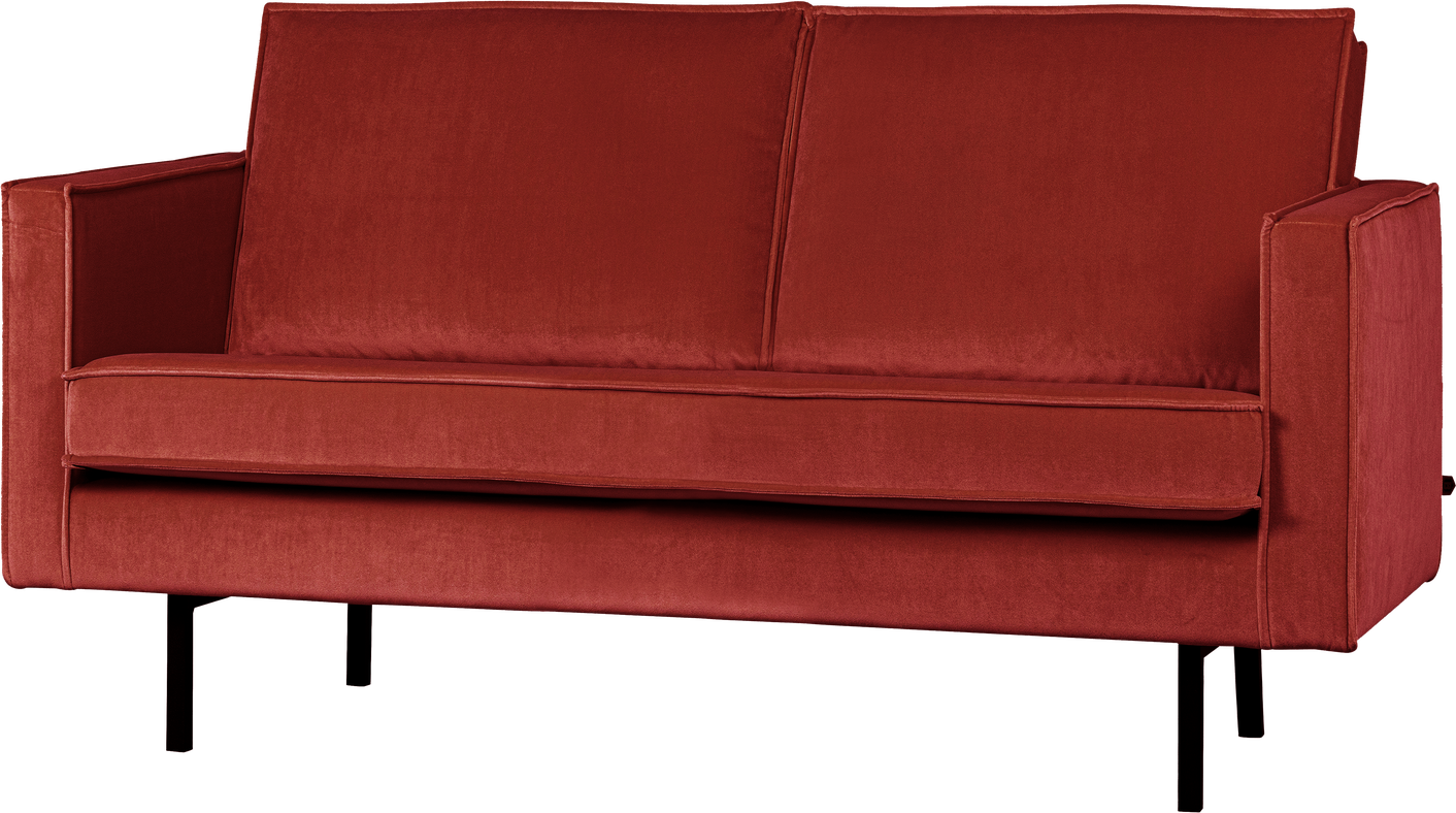 -personers Sofa Woood Rodeo Kastanjebrun Velour  Fast Siddekomfort  Slankt Højt Stel  Fsc-certificeret