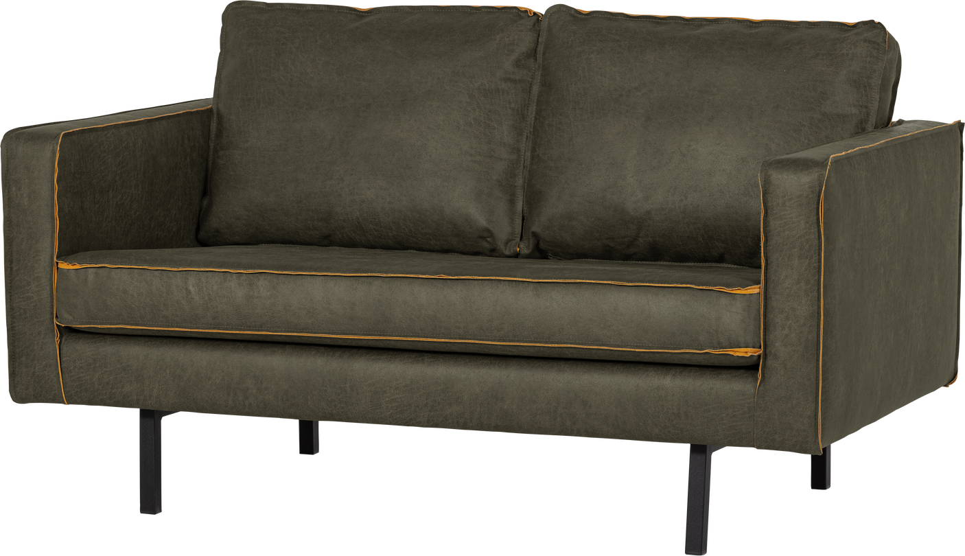 -personers Sofa Woood Rodeo Armygrøn Ecoleather Kunstlæder 150   Faste Sæder Slanke Høje Ben Fsc-certificeret