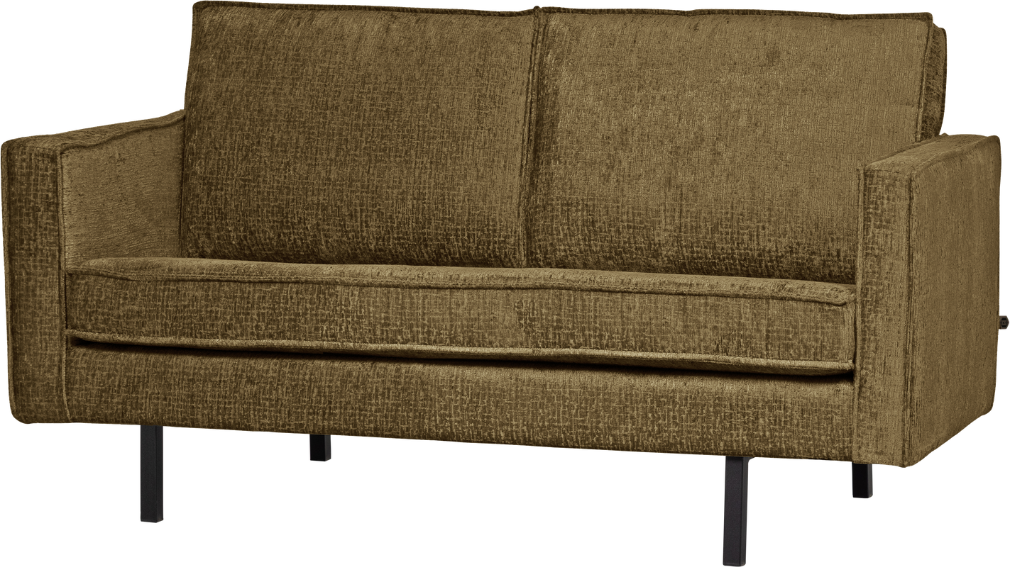 -personers Sofa Woood Rodeo  Strukturvelour Guld Brass  Kompakt Loungesofa 150x86    Moderne Med Høje Ben
