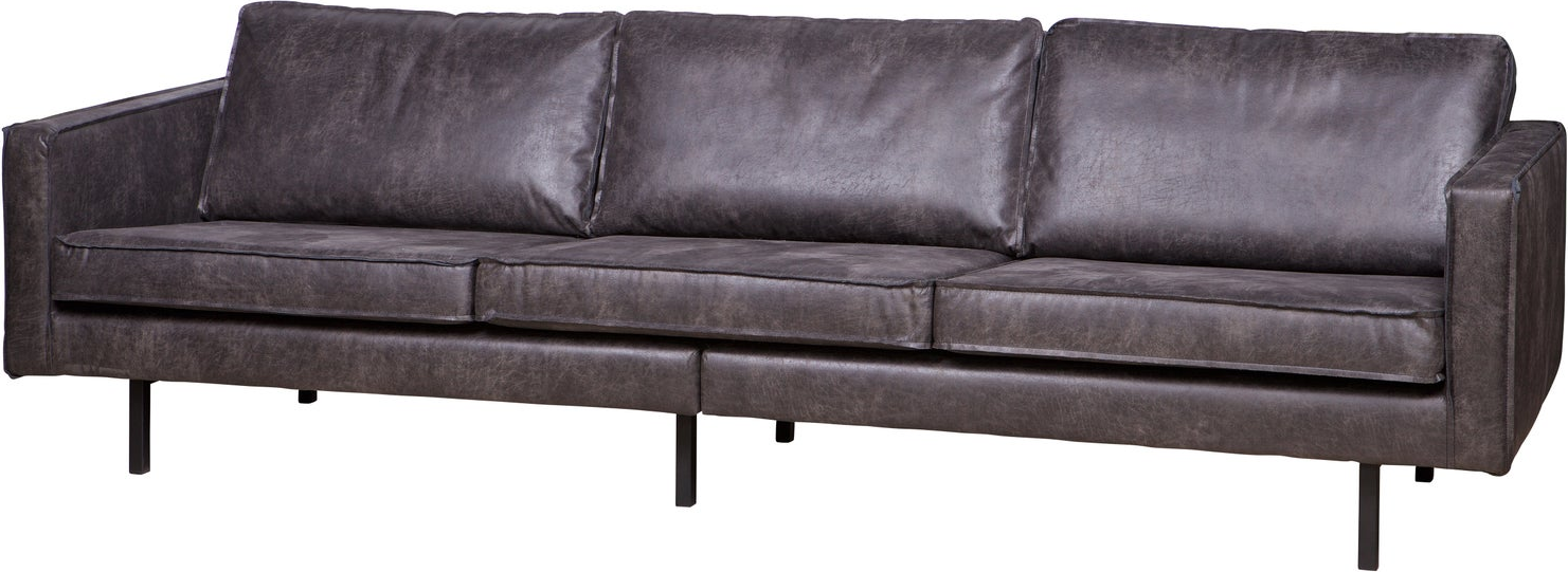 -personers Sofa Woood Rodeo  Sort Ecoleather Læderlook  Høje Ben  Rummelig 277