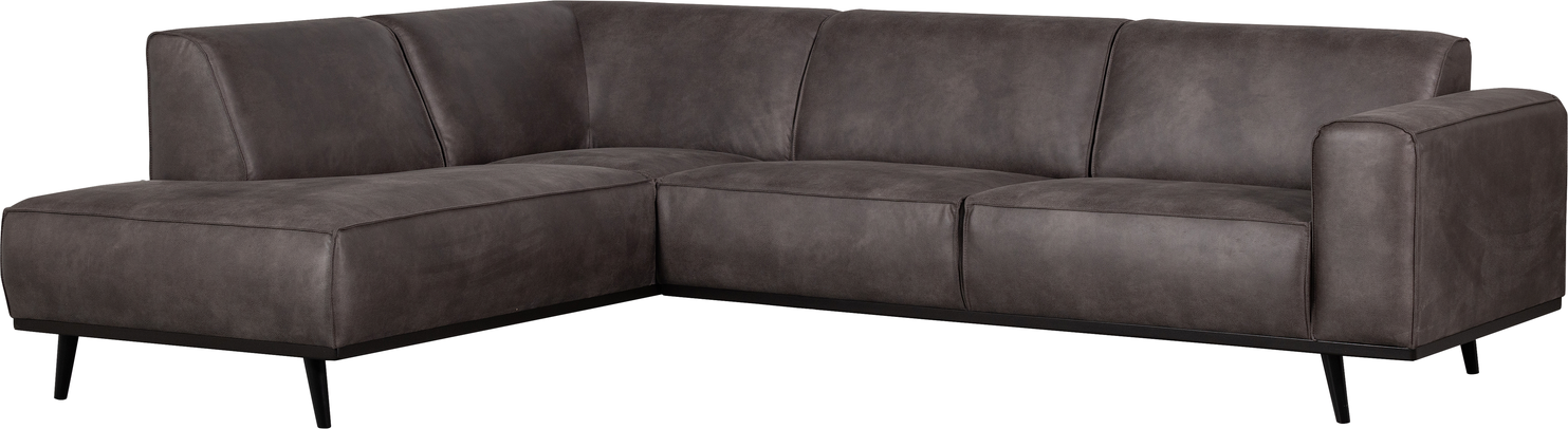 Hjørnesofa Woood Statement Venstrevendt 274x210   Antracit Læderlook Kunstlæder Høj Siddekomfort