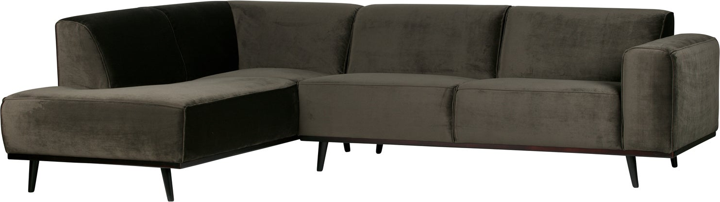 Hjørnesofa Woood Statement Venstrevendt Varm Grøn Jarra-velour 274x210