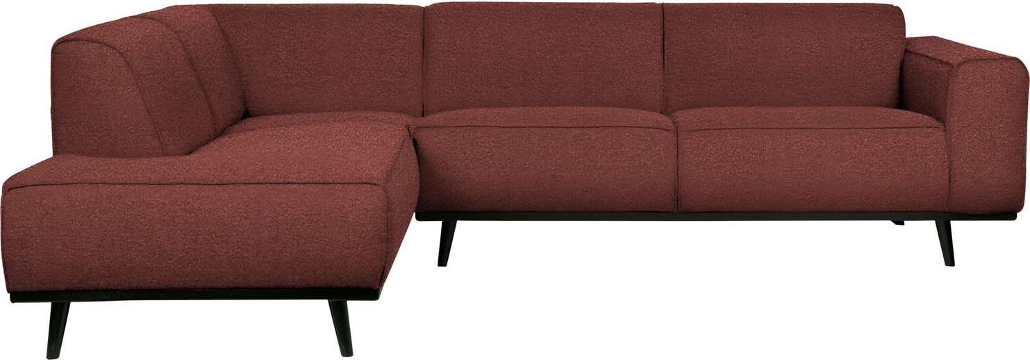 Hjørnesofa Woood Statement Kastanjebrun Bouclé 274x210    Venstrevendt