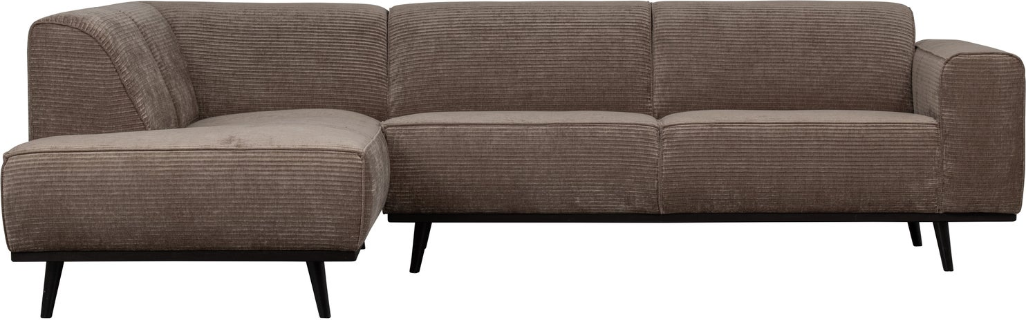 Hjørnesofa Woood Statement Venstrevendt 274x210    Taupe  Brama Jacquard Ribstof  Fløjlsagtigt Udtryk