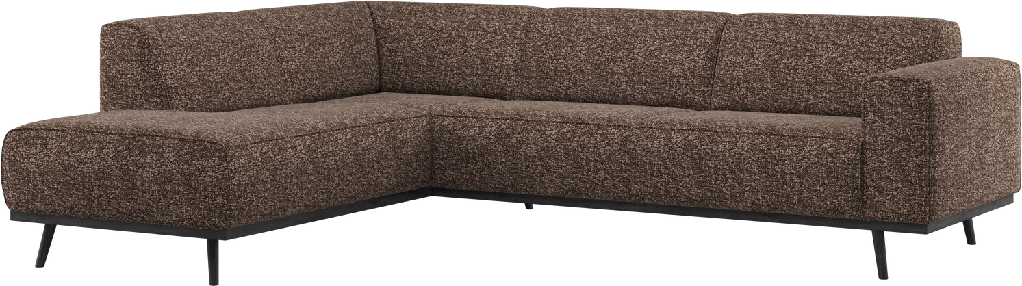 Hjørnesofa Woood Statement Venstrevendt Brun Melange Polyester 274x210