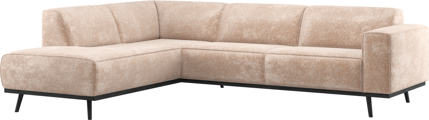 Hjørnesofa Woood Statement Venstrevendt Chenille Velour Natur 274x210