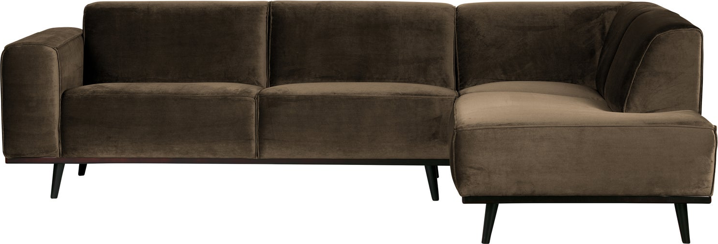 Hjørnesofa Woood Statement  Taupe Fløjl Velour  Højrevendt  Chaiselong 210    B274 D210 H77