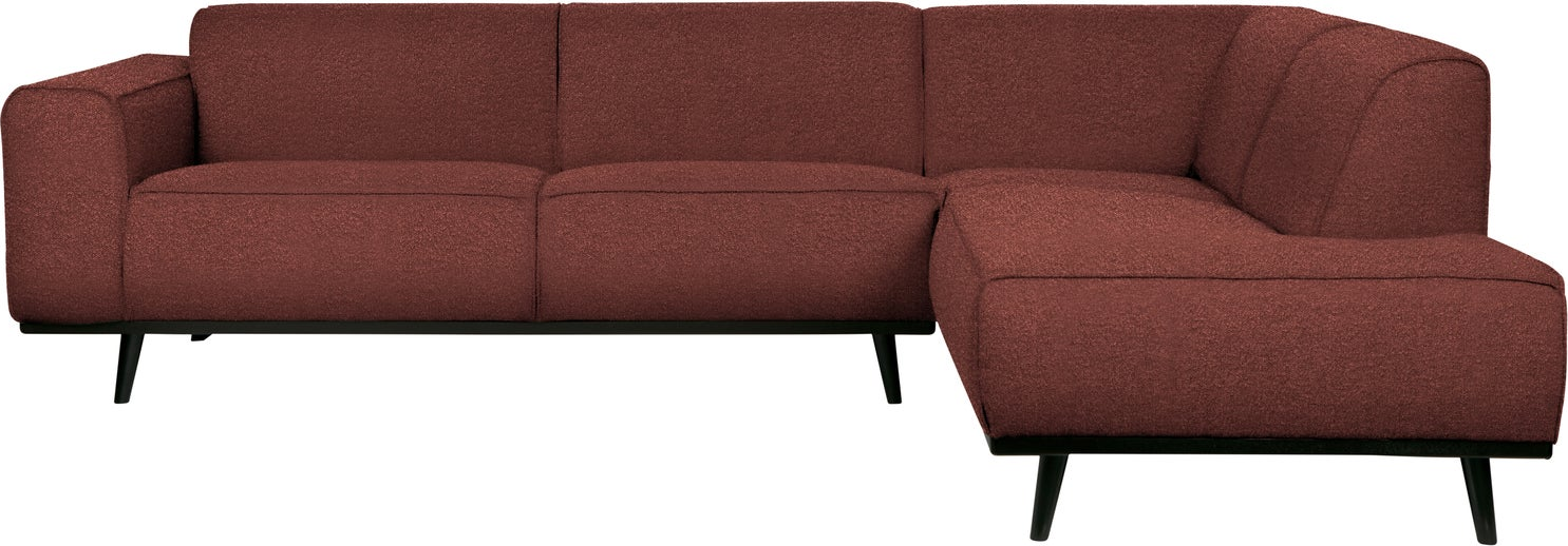 Hjørnesofa Woood Statement Højrevendt Kastanjebrun Bouclé 274x210