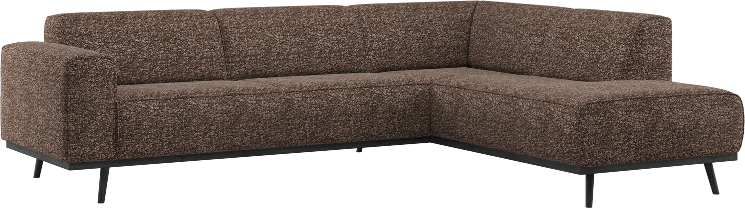 Hjørnesofa Woood Statement  Højrevendt Chaiselong  Brun Melange  274x210    100  Polyester  Birketræsben