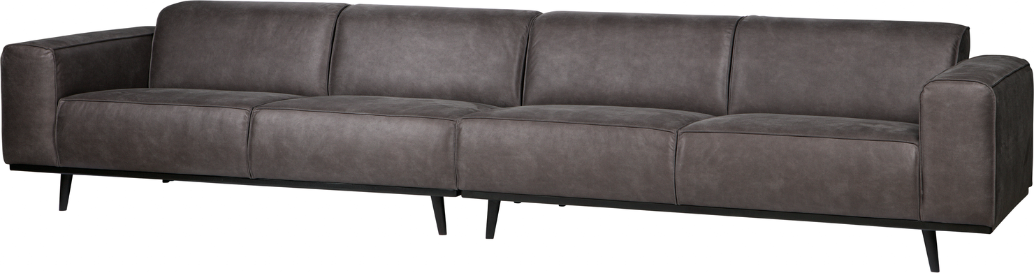 -personers Sofa Woood Statement Antracit Læderlook B372 Høj Komfort Tidløst Design